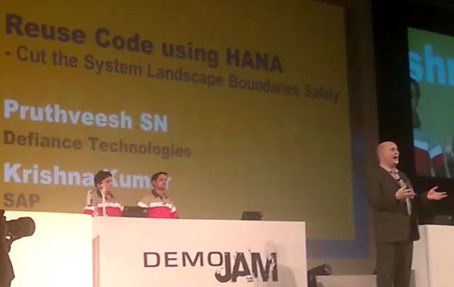 The Defiance Technologies team present a demo of their solution at SAP TechEd The Defiance Technologies team present a demo of their solution at SAP TechEd