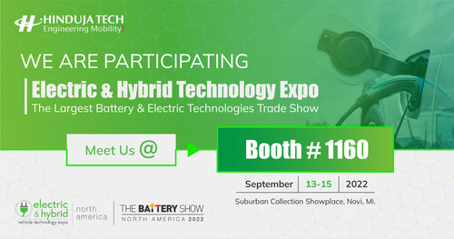 Hinduja Tech showcases its end-to-end EV Development expertise at 'The Battery and Electric Technologies Trade Show, North America', 2022